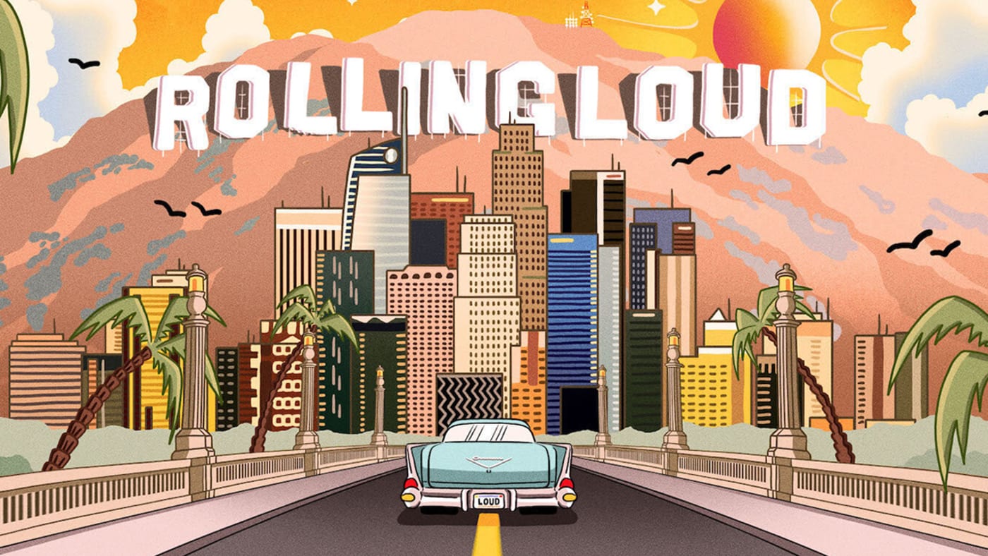 Graphic from Rolling Loud's Los Angeles 2021 festival poster.