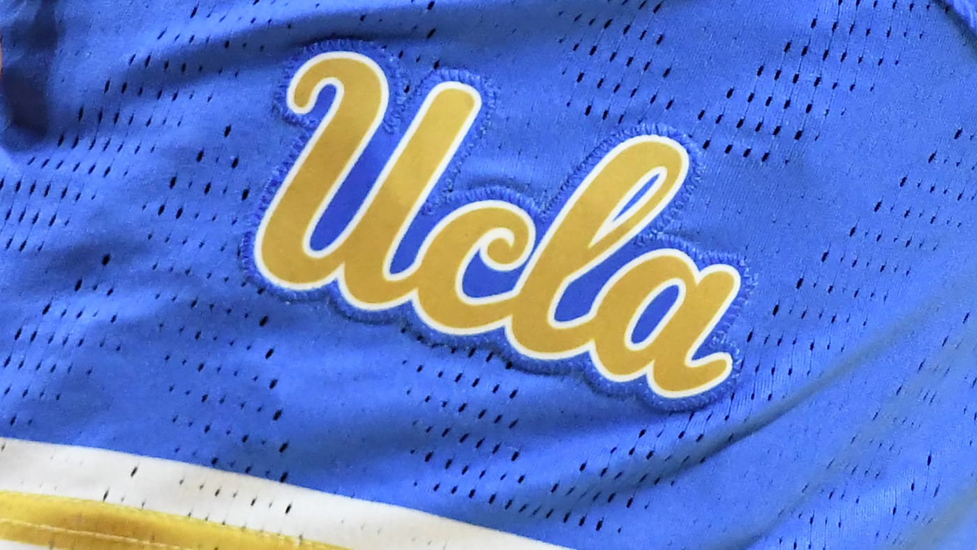 The UCLA Bruins logo on shorts during NCAA Women's Basketball Tournament.