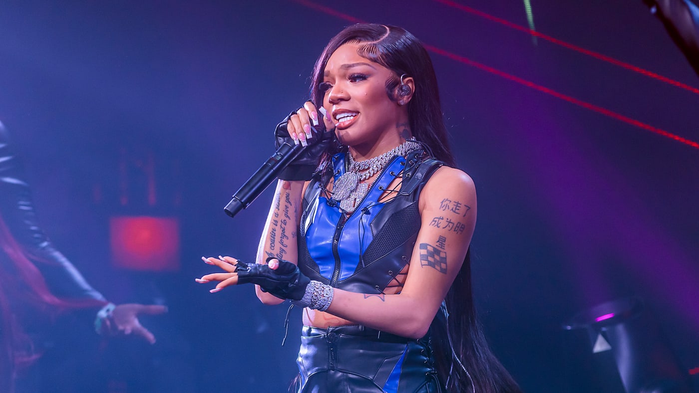 GloRilla performs onstage at Center Stage on January 28, 2023 in Atlanta, Georgia