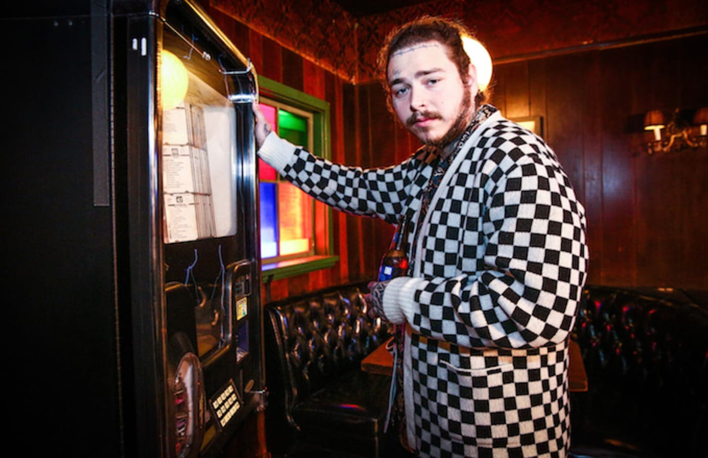 Post Malone behind the scenes before his Bud Light Dive Bar Tour show in Nashville.