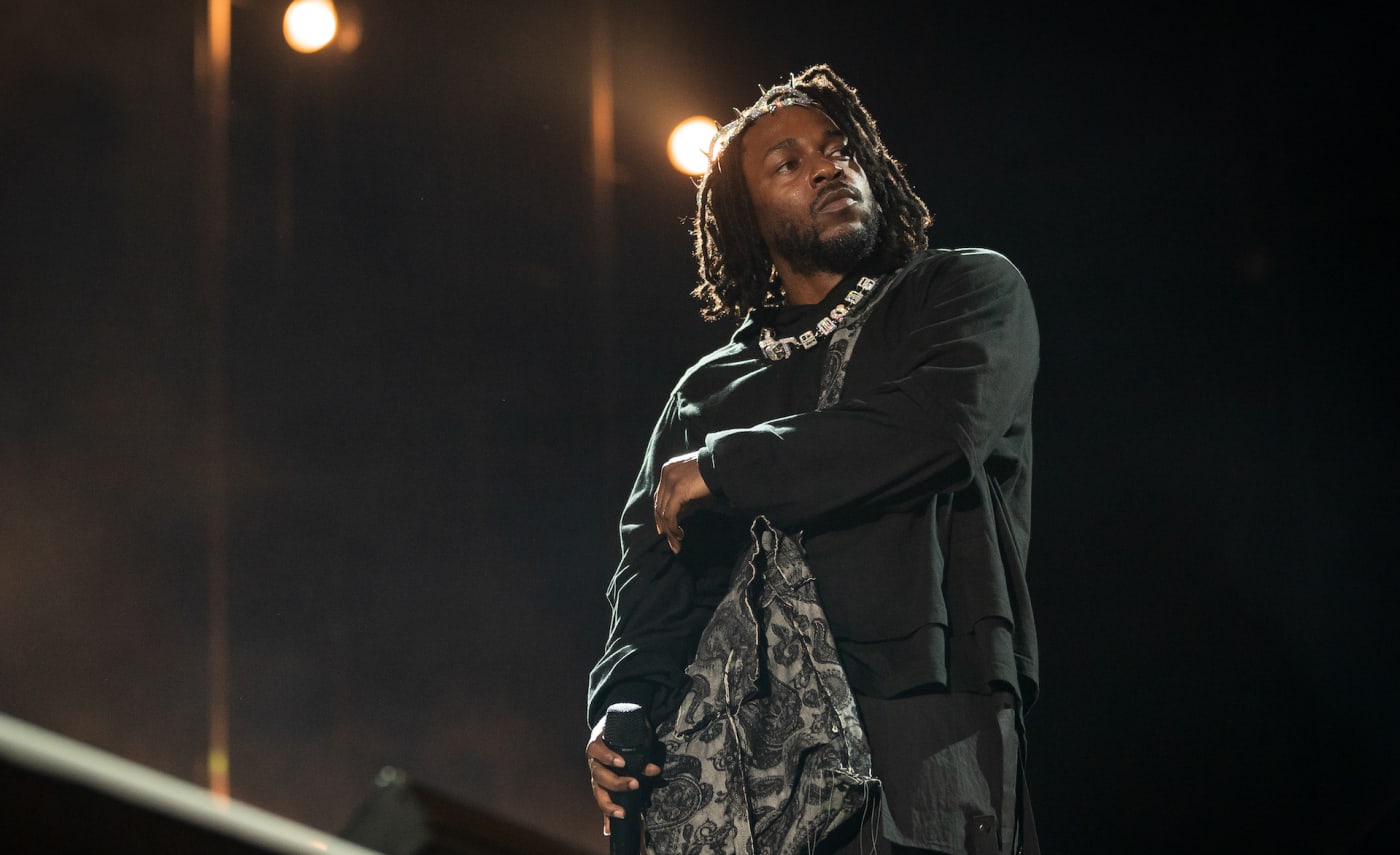 Kendrick Lamar onstage for news post