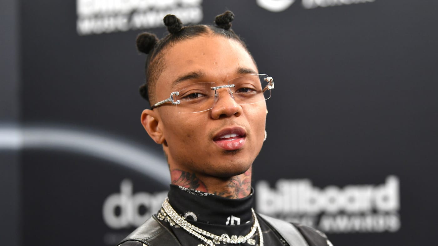 Swae Lee poses backstage at the 2020 Billboard Music Awards
