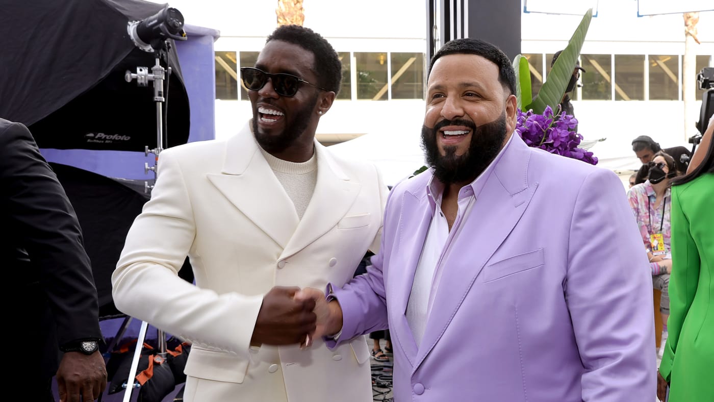 Sean "Diddy" Combs and DJ Khaled attend the 2022 Billboard Music Awards at MGM Grand Garden Arena