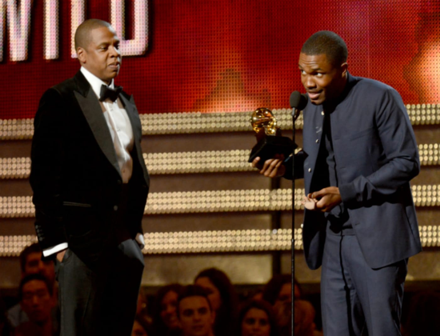 Jay Z and Frank Ocean at the 55th Grammy Awards