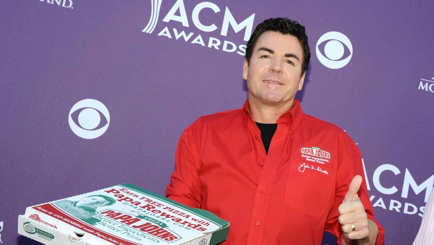 Papa John's Pizza CEO John Schnatter arrives at the 47th Annual Academy Of Country Music Awards