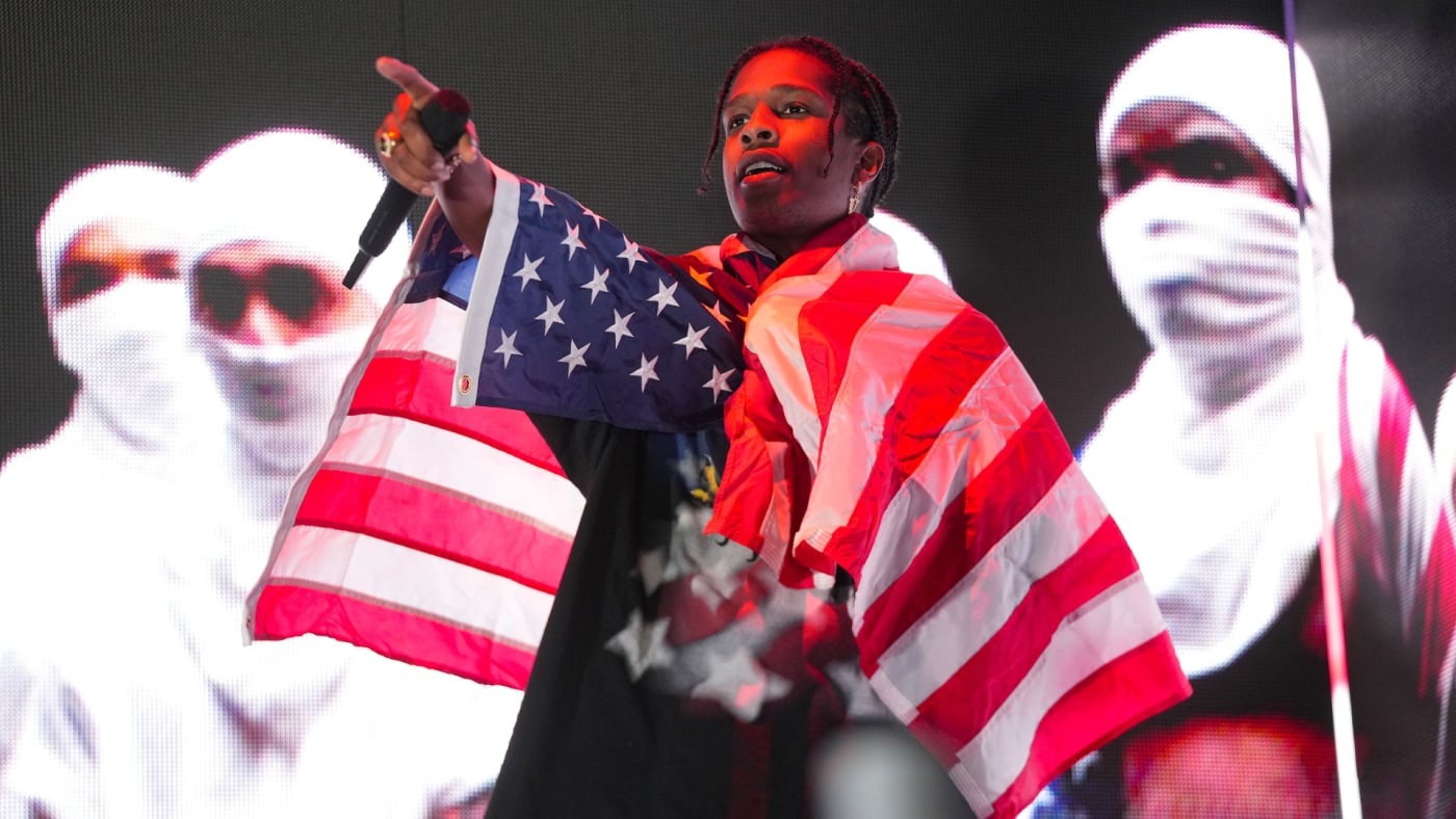 ASAP Rocky performs live at a festival.