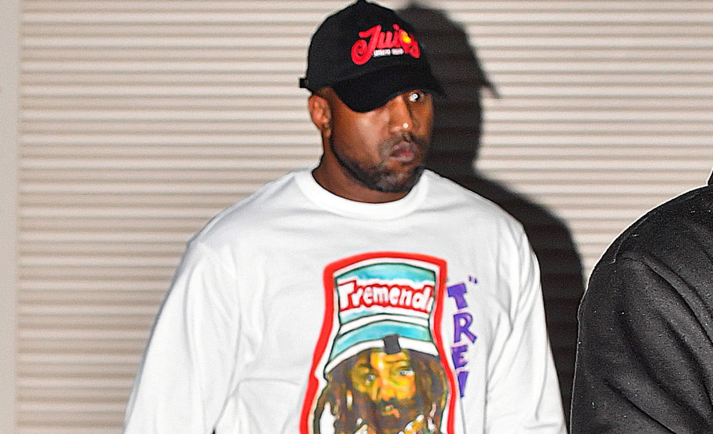 Kanye West in tee shirt shirting