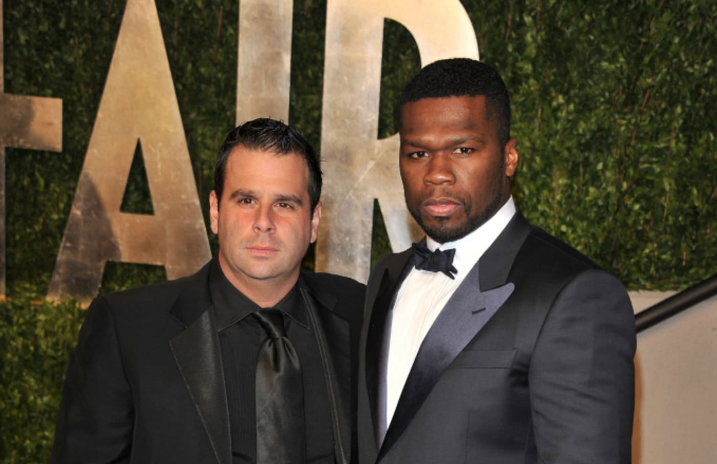 Randall Emmett and Curtis '50 Cent' Jackson arrive at the Vanity Fair Oscar party
