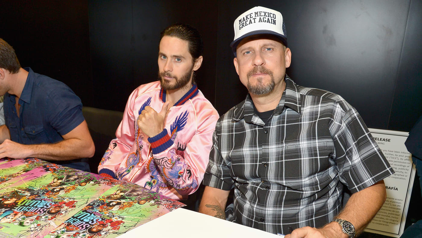 Jared Leto and David Ayer at a signing for 'Suicide Squad' at Comic Con 2016.