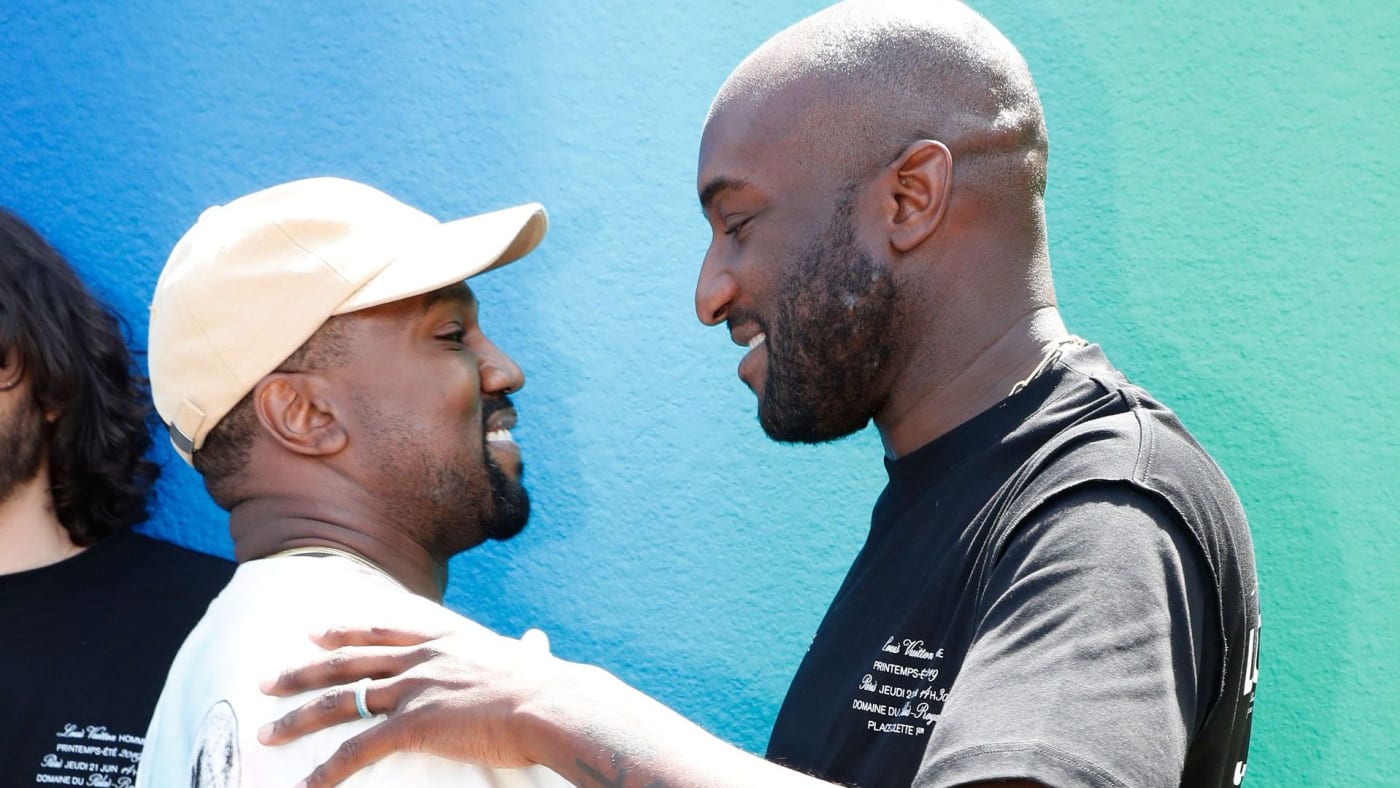 Kanye West and Virgil Abloh after the Louis Vuitton Menswear Spring/Summer 2019 show