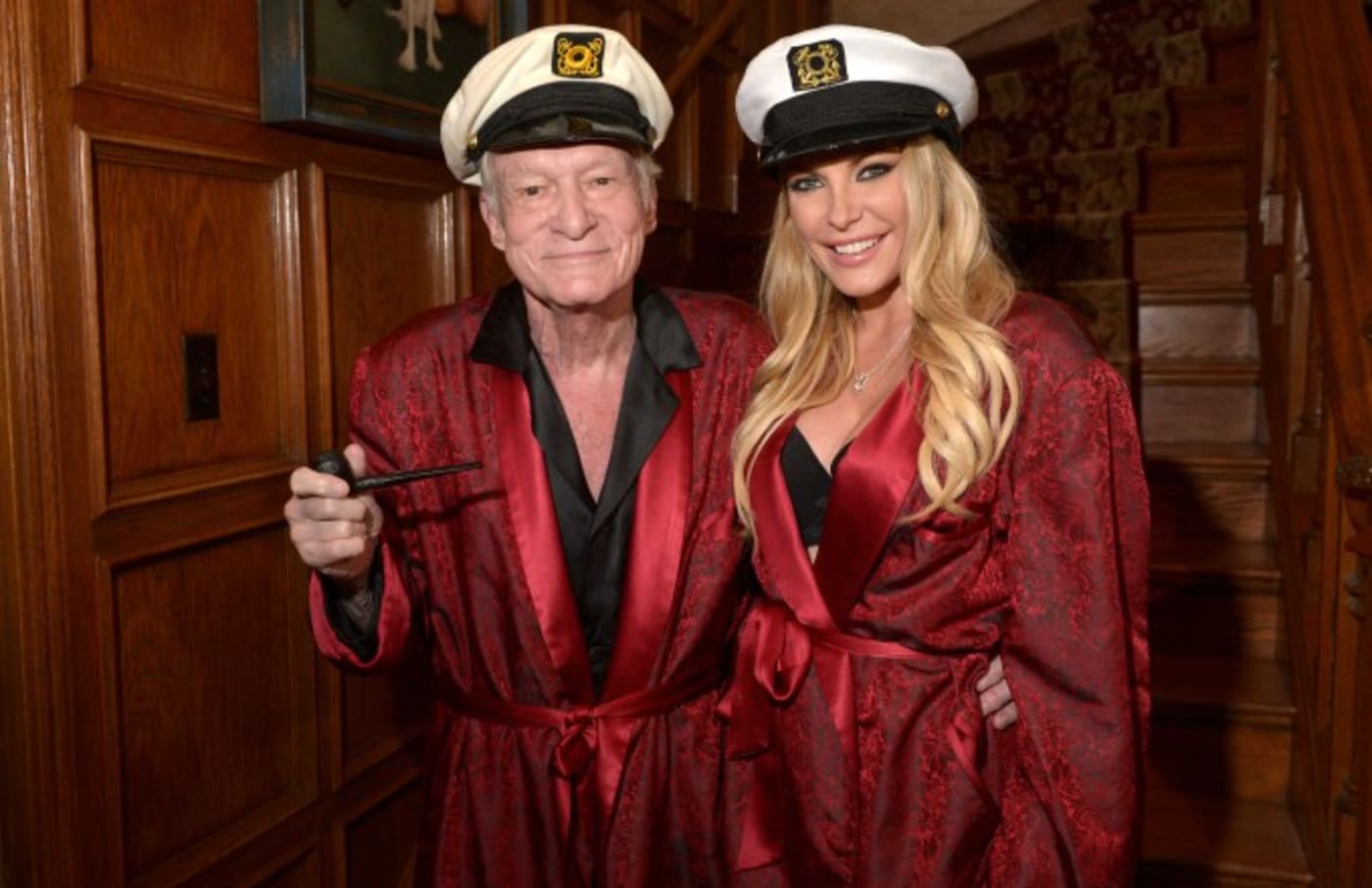 Hugh Hefner with his wife Crystal.
