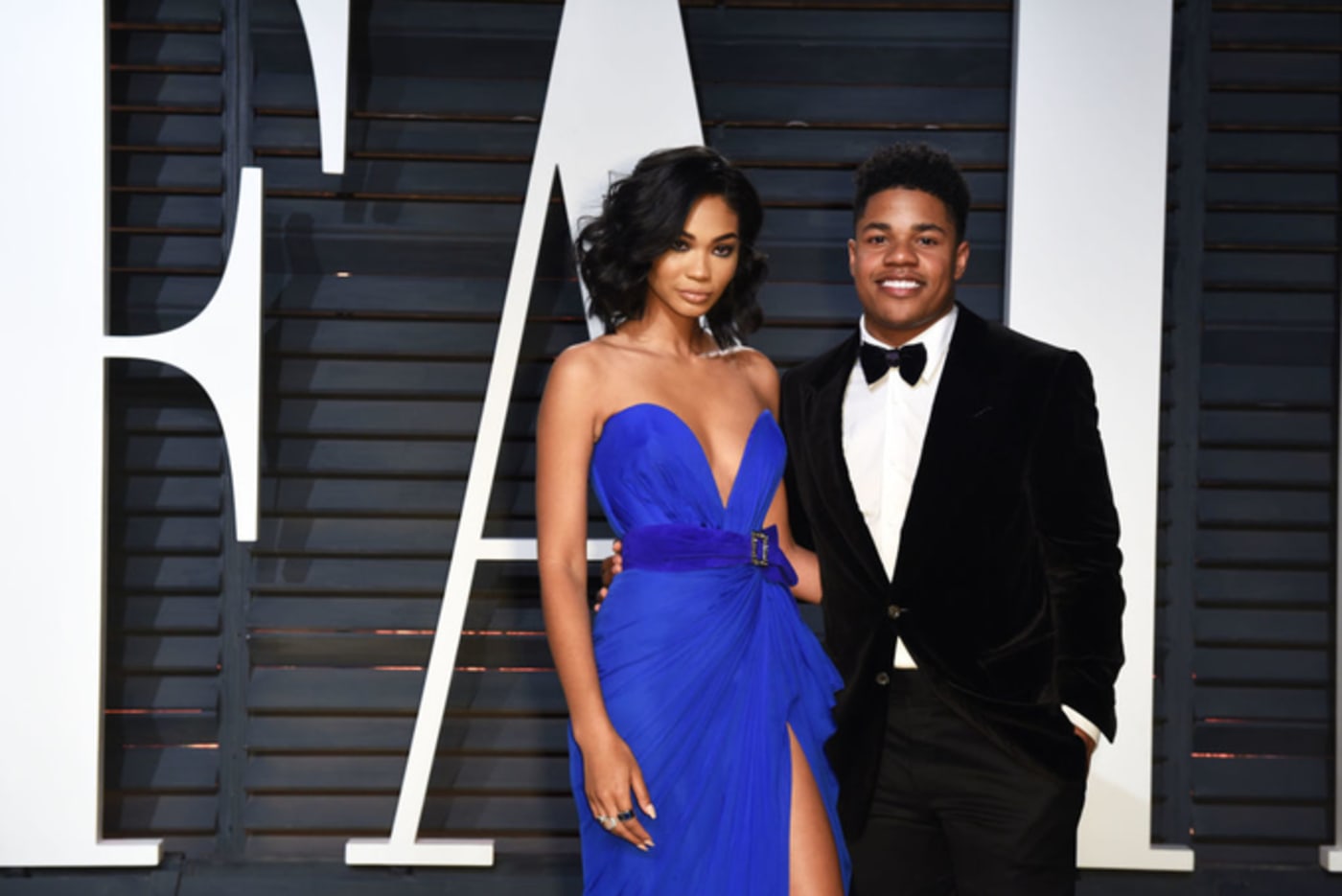 Chanel Iman and Sterling Shepard attend the 2017 Vanity Fair Oscar Party