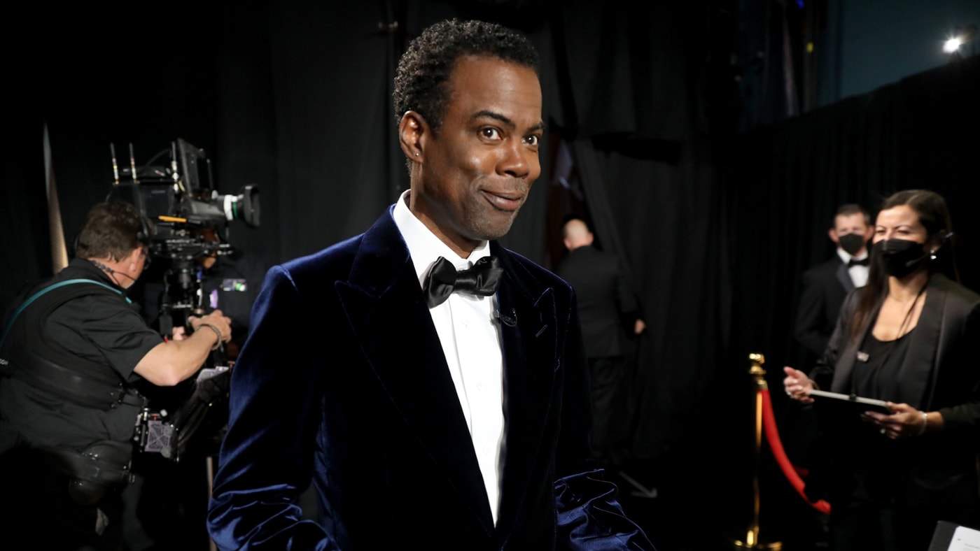 In this handout photo provided by A.M.P.A.S., Chris Rock is seen backstage