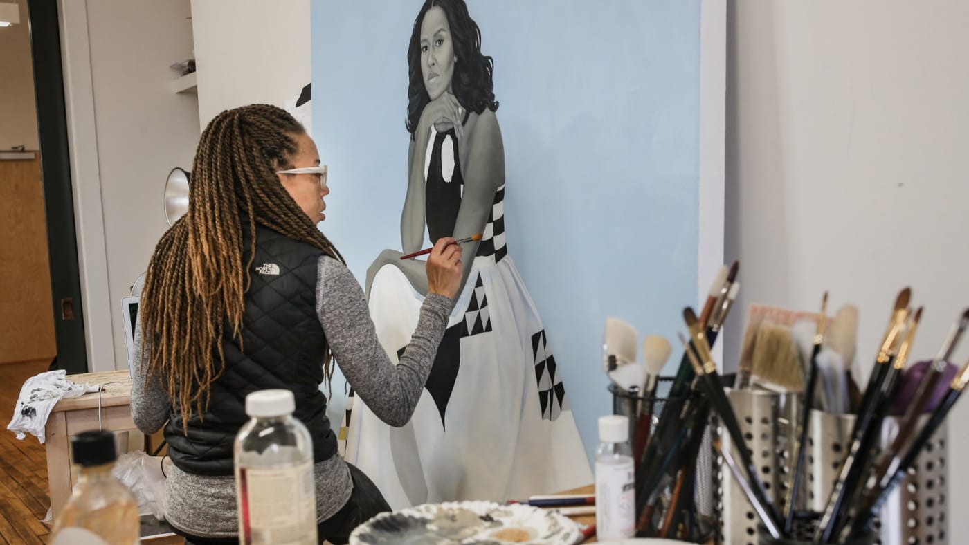Amy Sherald paints Michelle Obama in HBO's 'Black Art: In the Absence of Light'