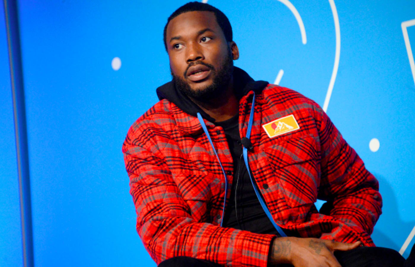 Meek Mill speaks on stage at the "Justice for All: Reforming a Broken System"