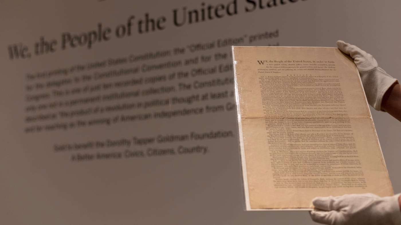 The First Printing of the Final Text of the United States Constitution