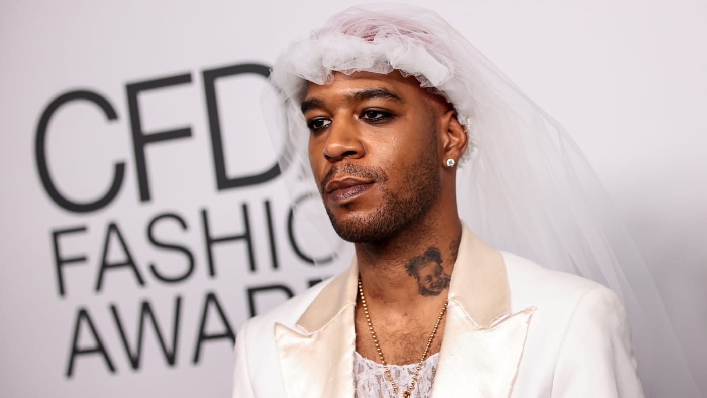 Kid Cudi Rocks Custom Wedding Dress From ERL at 2021 CFDA Awards Complex
