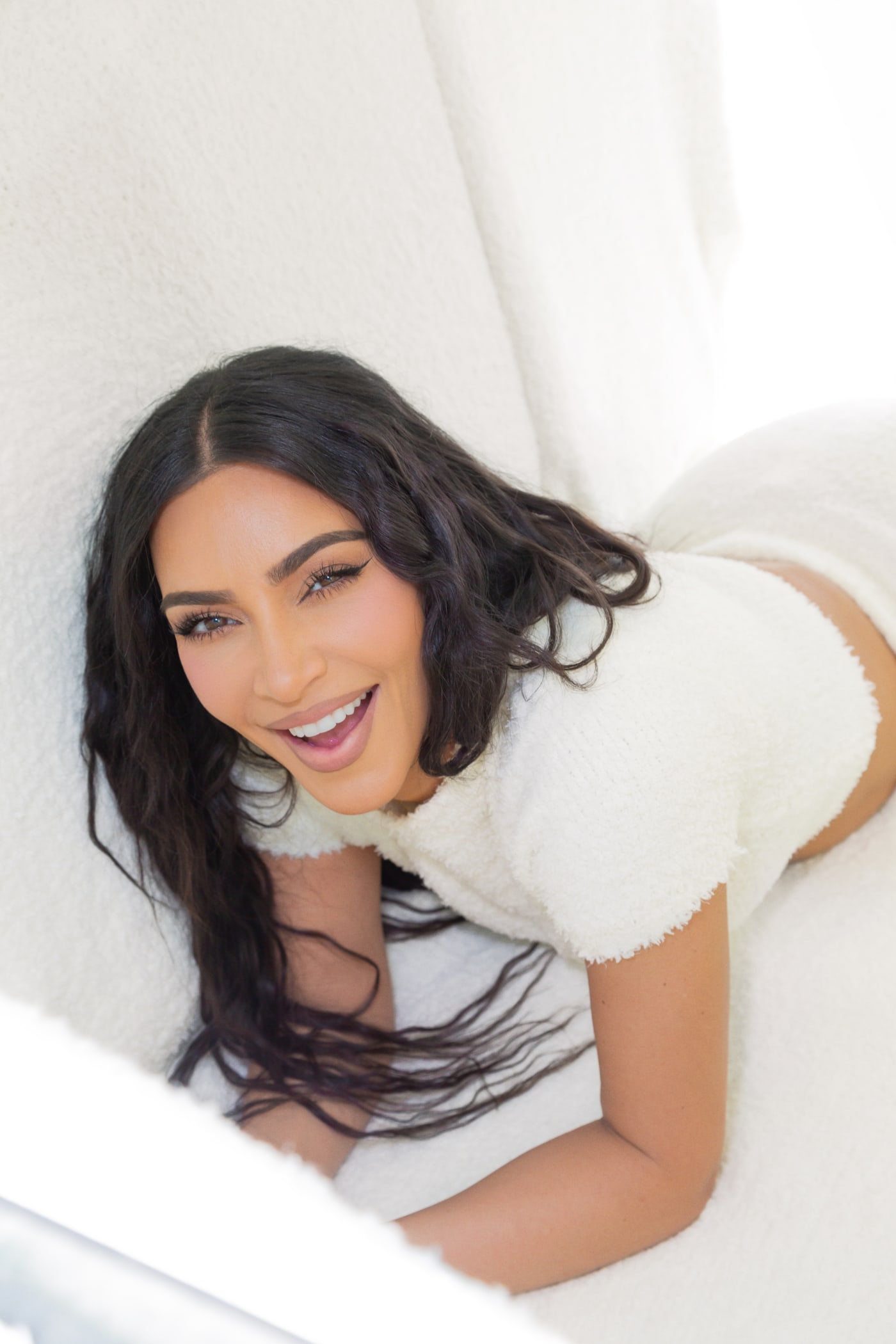 Exclusive See Kim Kardashian S Lamborghini Wrapped In Skims Cozy Fabric Complex