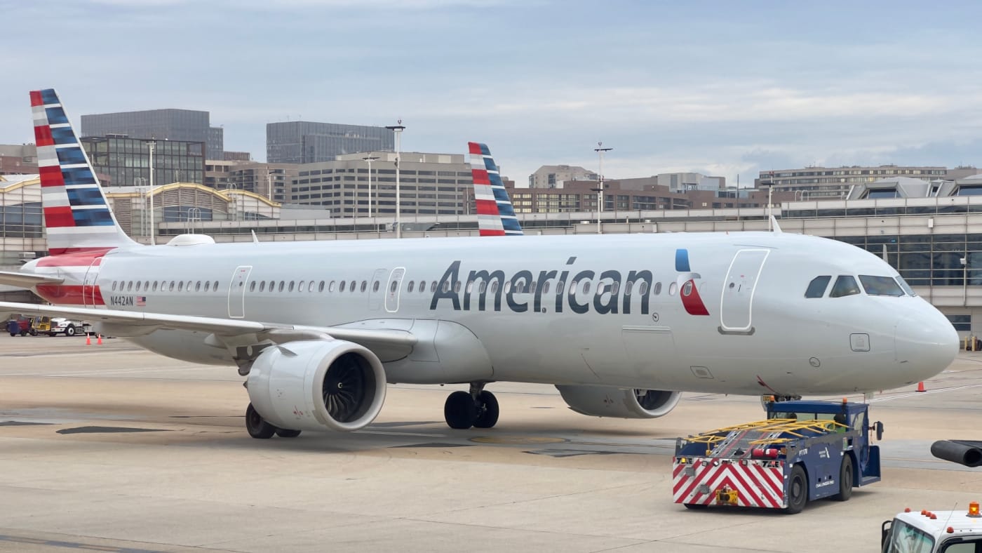 American Airlines plane is pictured at airport