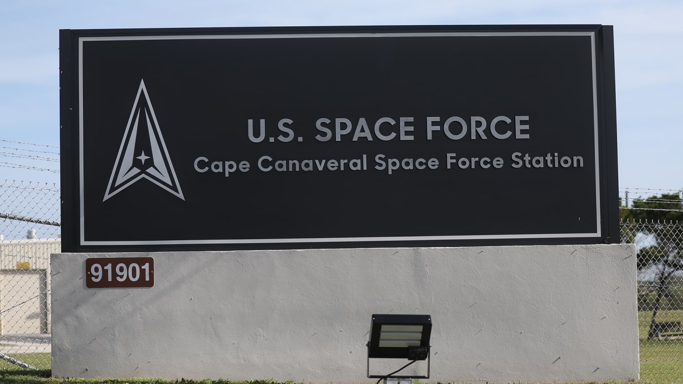 A view of SpaceX and US Space Force compound at Cape Canaveral Space Force Station
