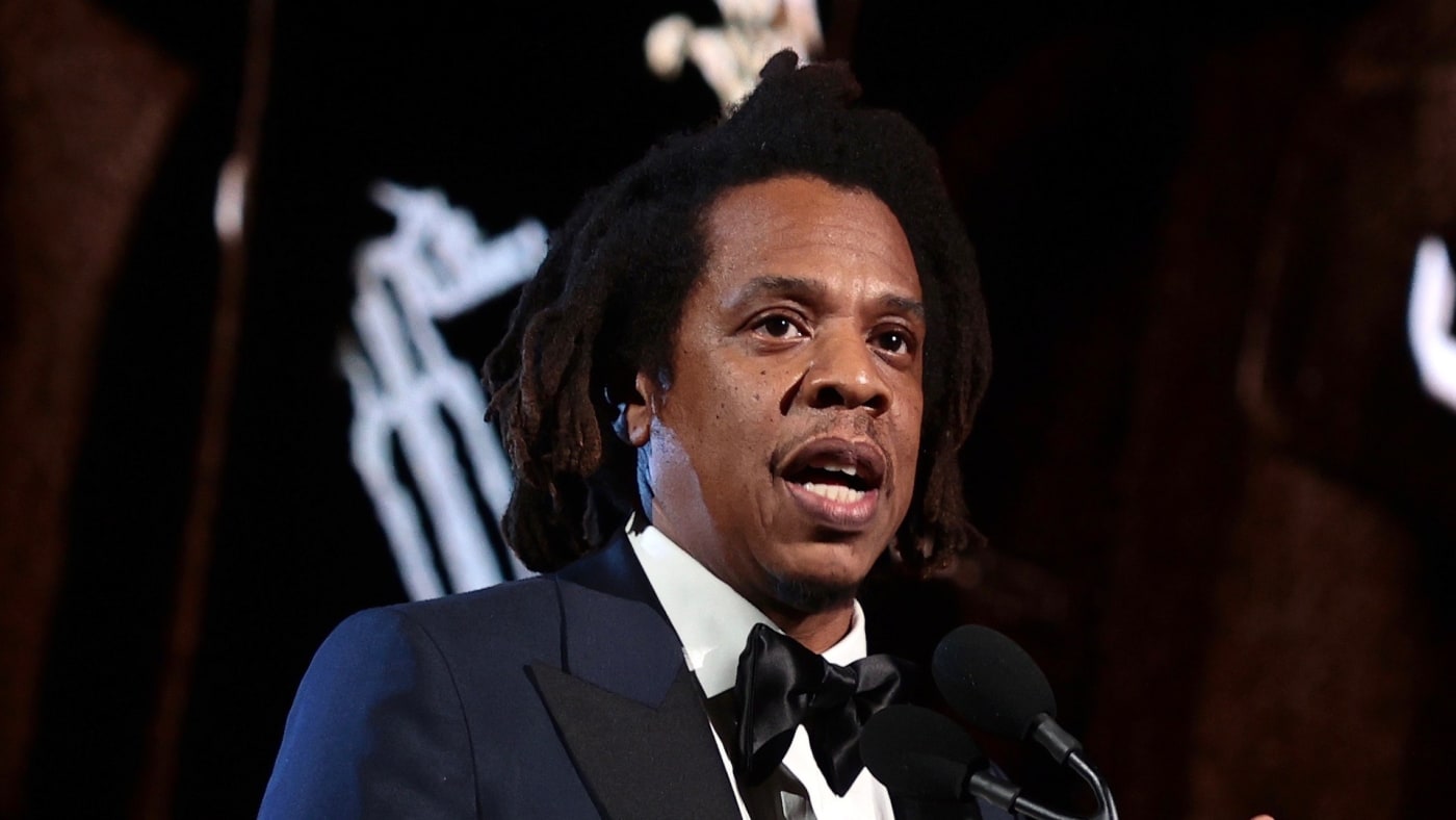 Jay Z is inducted onstage during the 36th Annual Rock & Roll Hall Of Fame Induction Ceremony