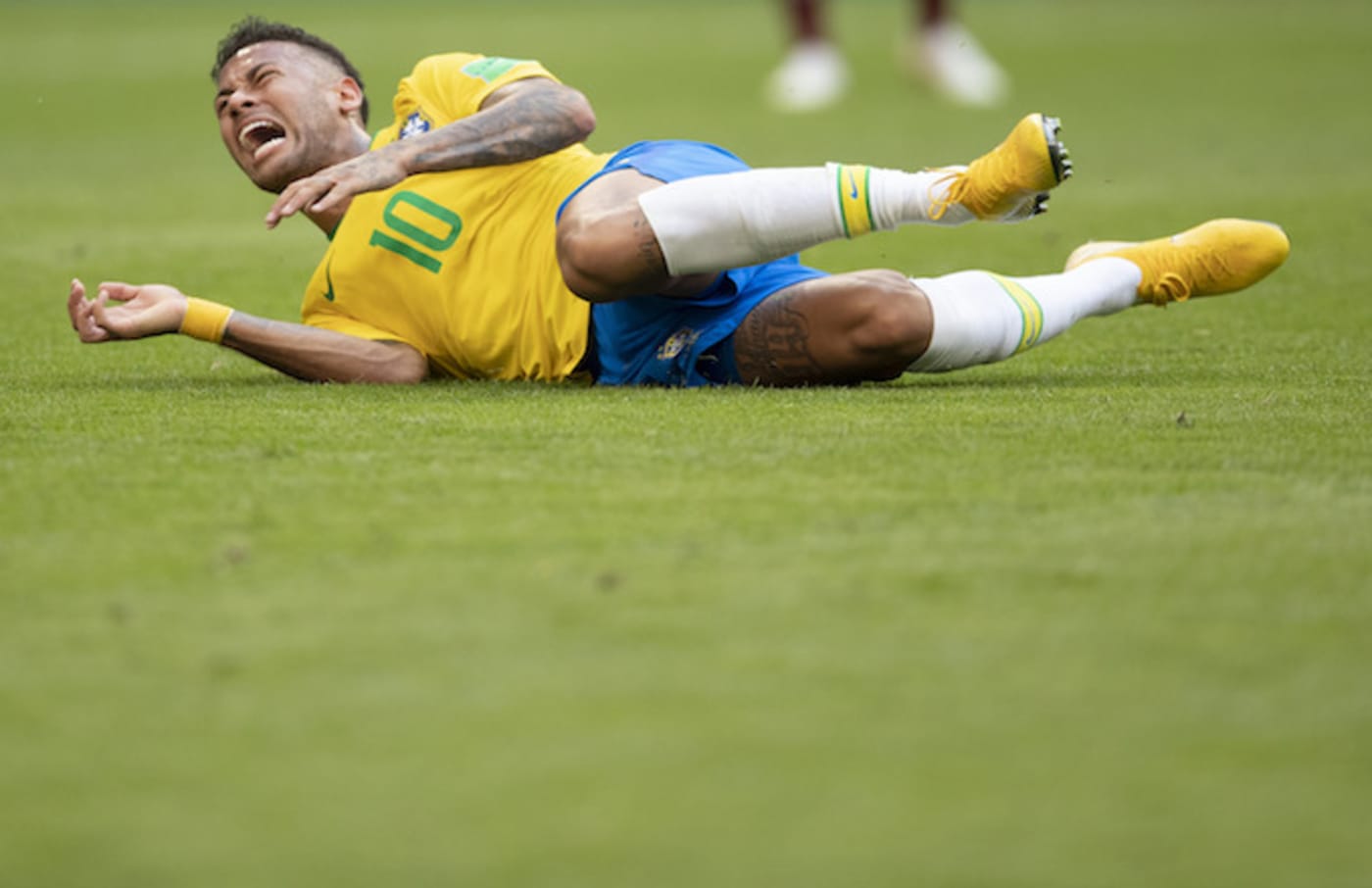 Neymar Jr of Brazil in action during the 2018 FIFA World Cup Russia Round of 16.