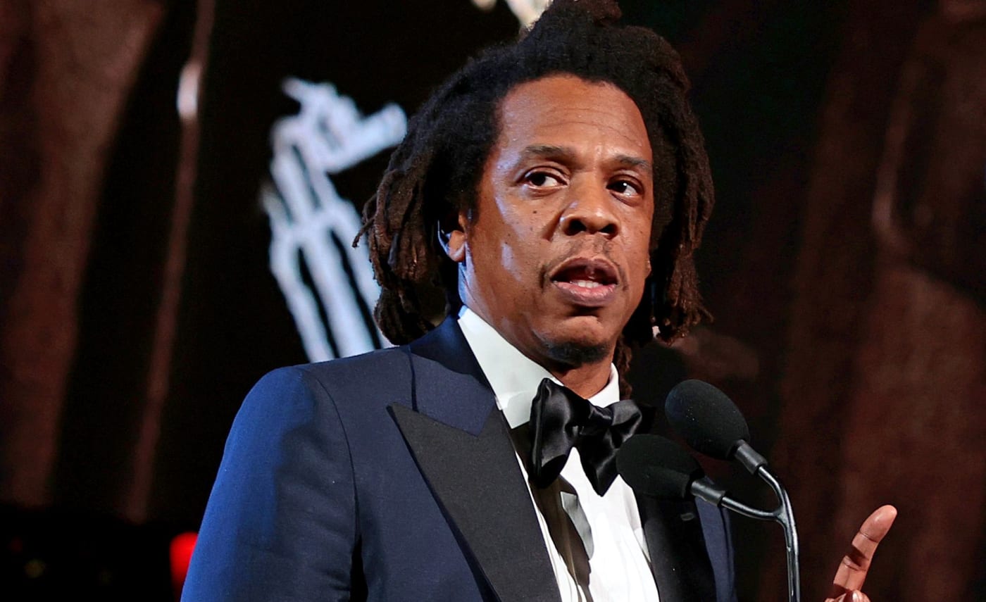 Jay Z speaks at his Rock and Roll Hall of Fame induction