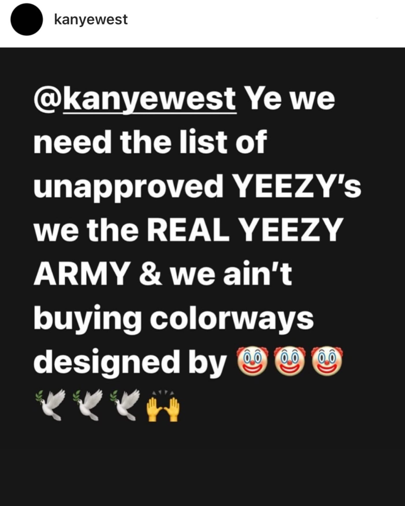 Kanye Lista de Yeezys Reais
