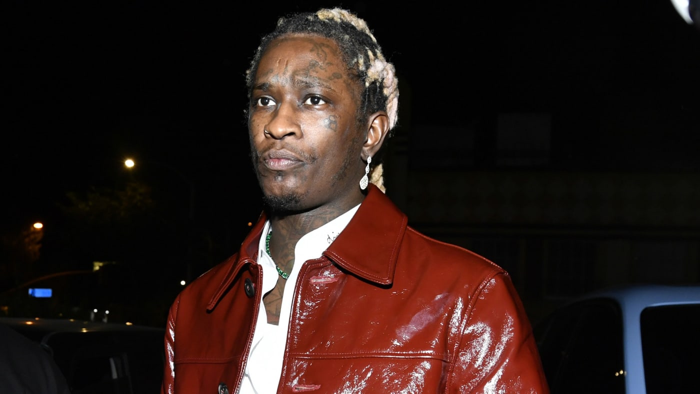 Hip hop artist Young Thug arrives at a release party for his new album