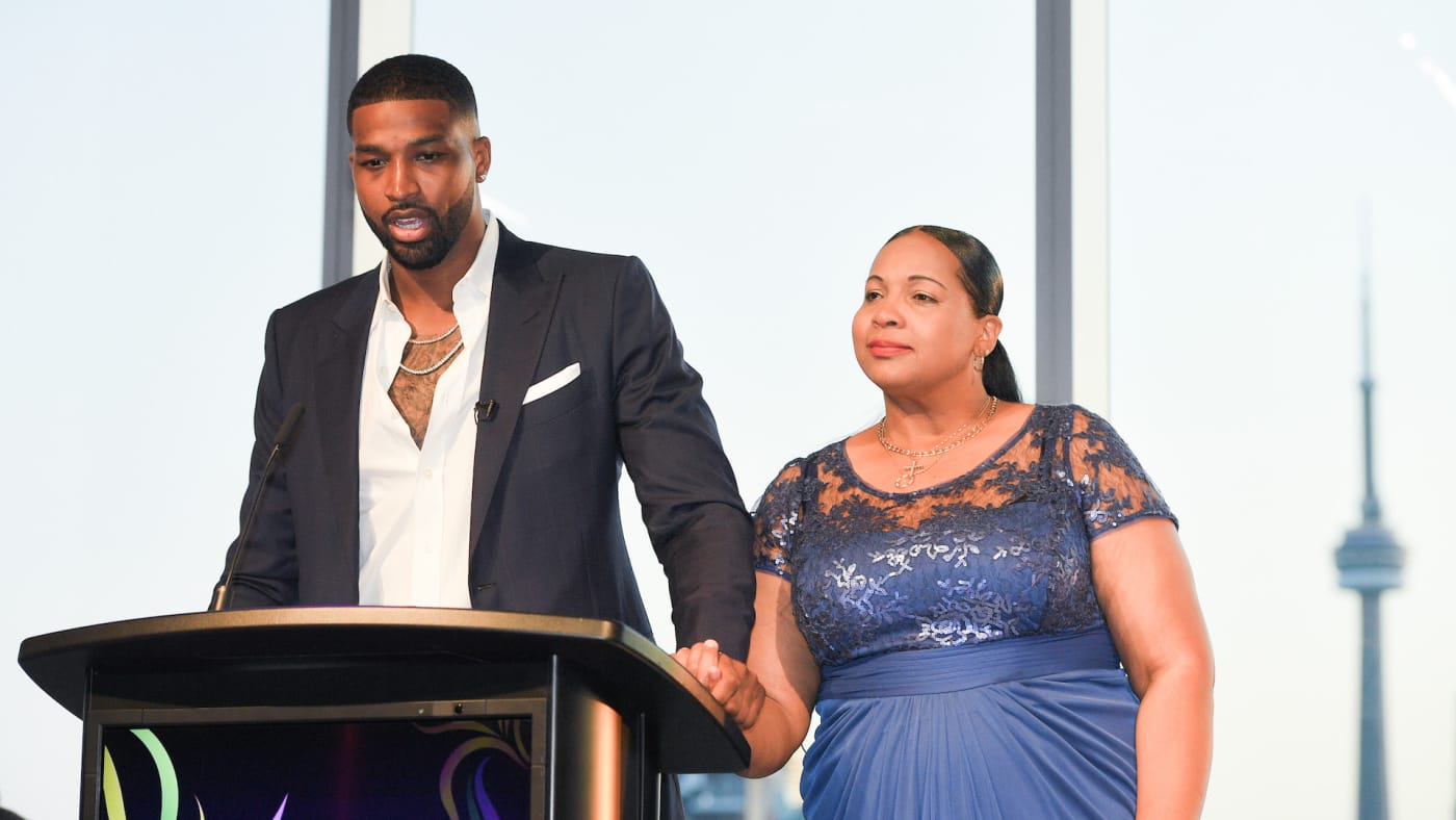 NBA Champion Tristan Thompson and his mother Andrea Thompson.