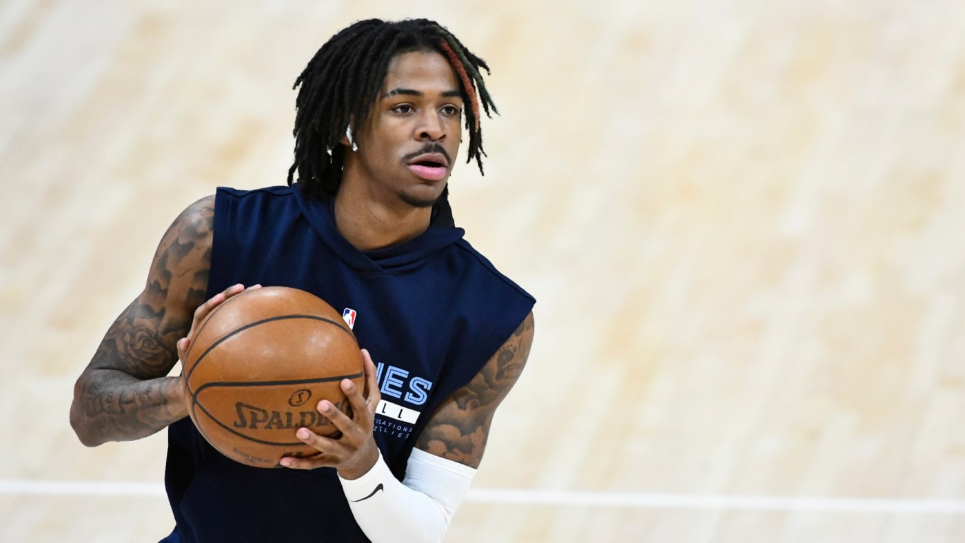 Ja Morant warms up before Game Two of the Western Conference first-round playoff series against the Utah Jazz.