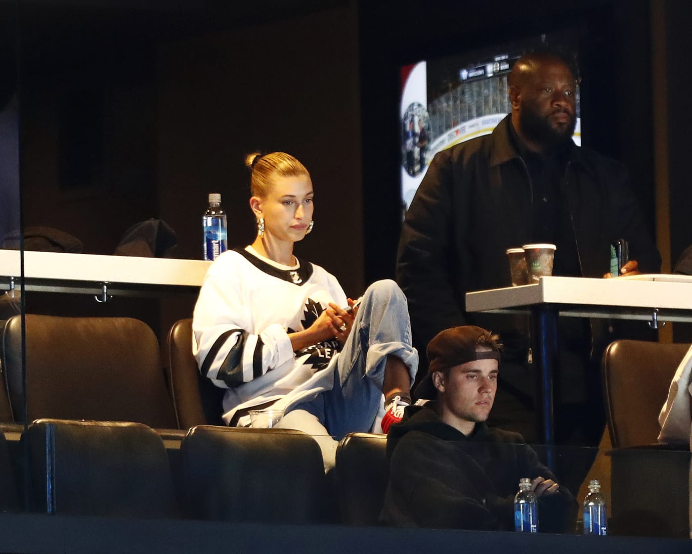 Hailey Bieber at Maple Leafs game