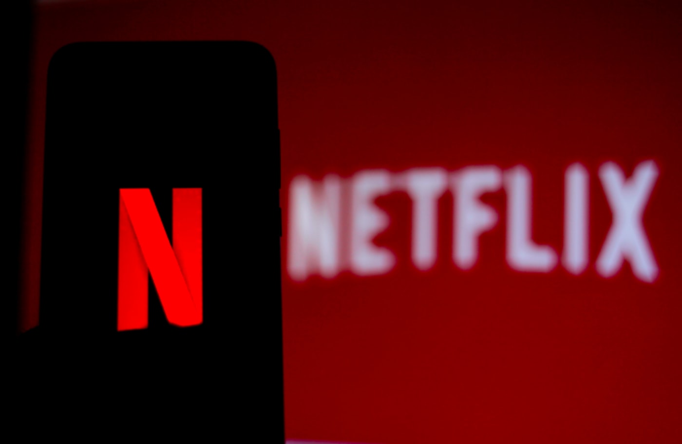 In this photo illustration the Netflix logo