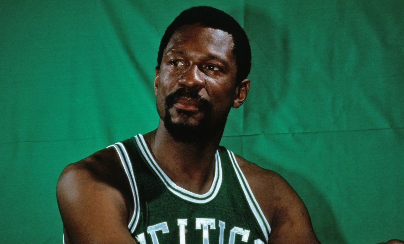 Bill Russell #6 of the Boston Celtics poses for a portrait in 1969 at the Boston Garden