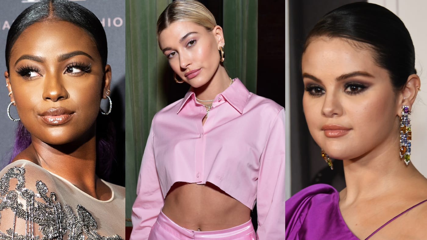 Split image of Justine Skye Hailey Beiber Selena Gomez