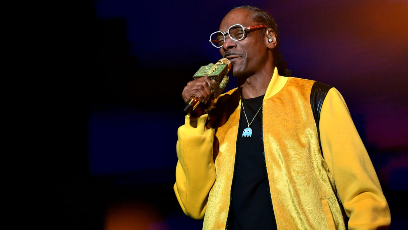 Snoop Dogg is pictured performing live