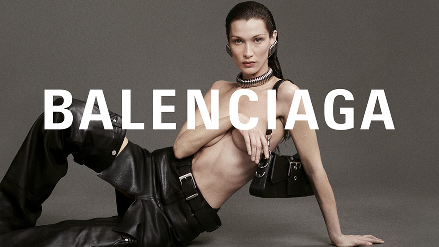 Bella Hadid is seen in a Balenciaga campaign image