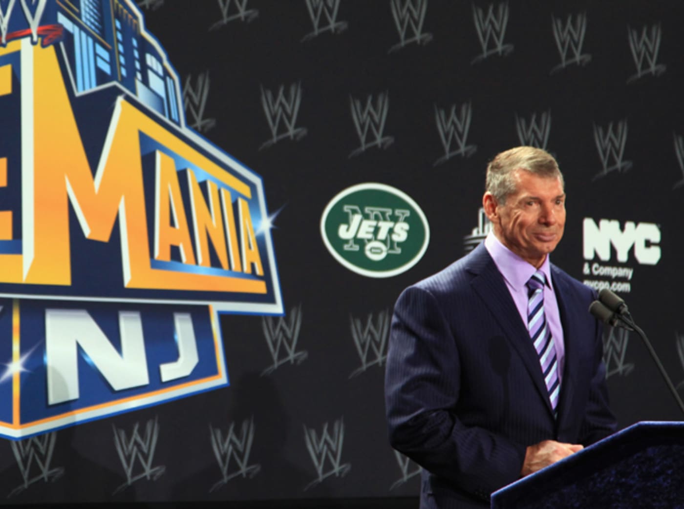 WWE Chairman and CEO Vince McMahon at Wrestlemania XXIX press conference