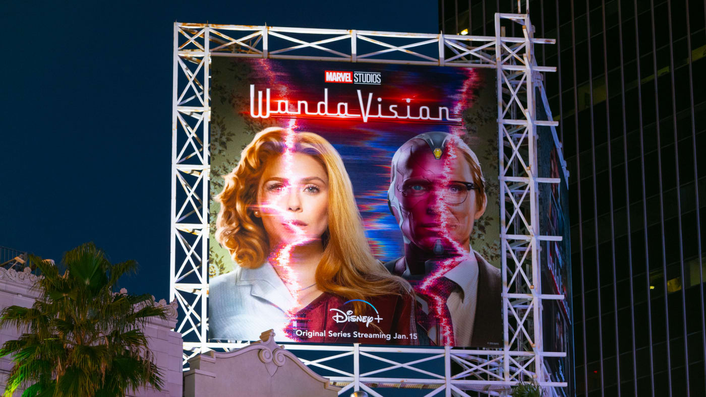 A 'WandaVision' billboard.