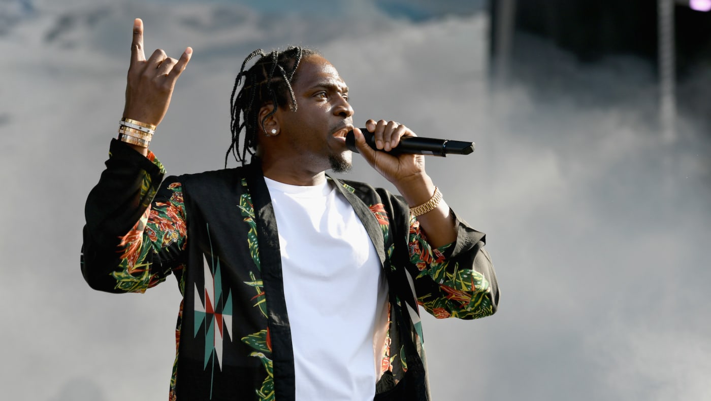 Pusha T is pictured performing at a show