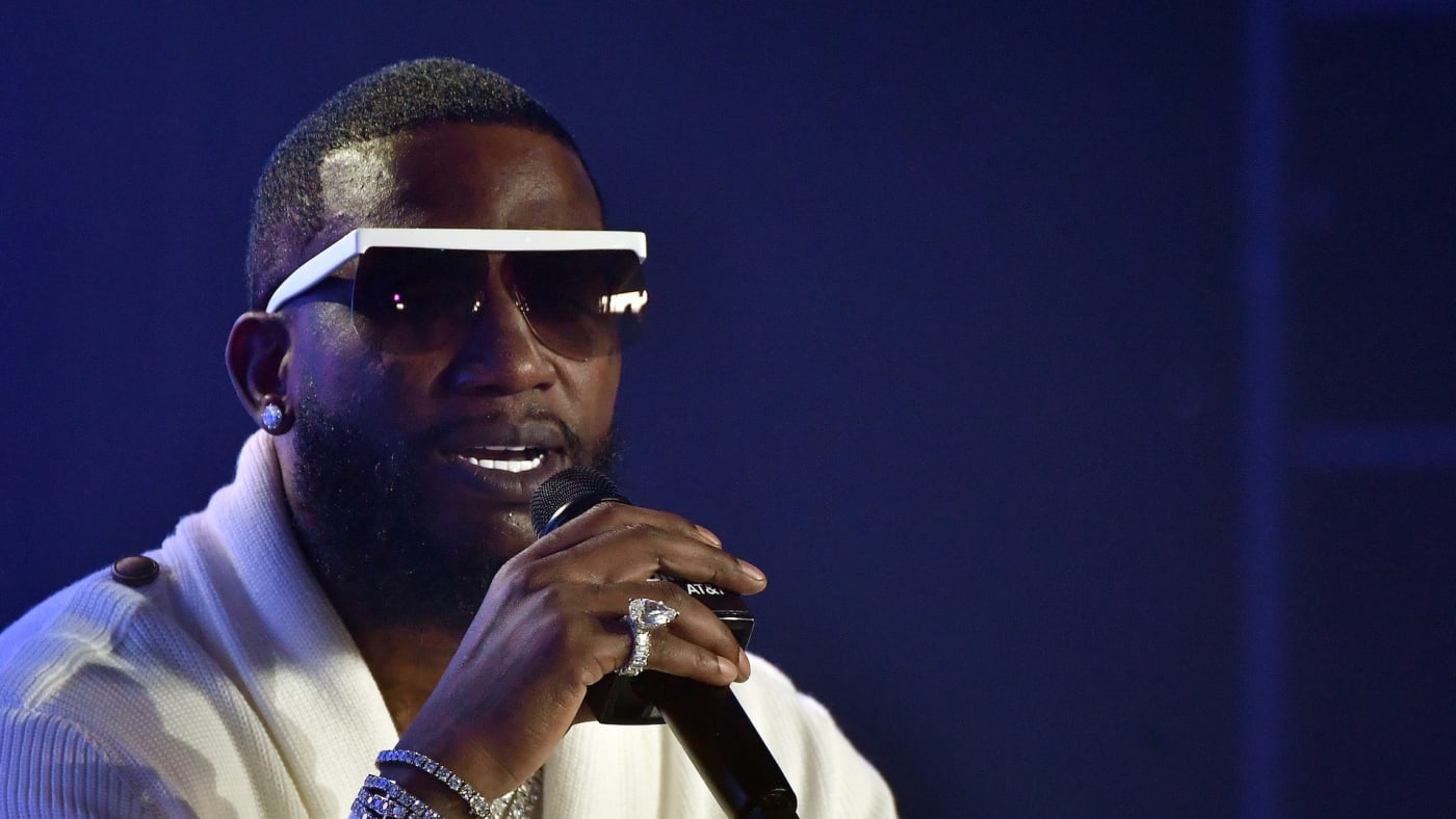 Rapper Gucci Mane speaks onstage during the 2022 Revolt Summit