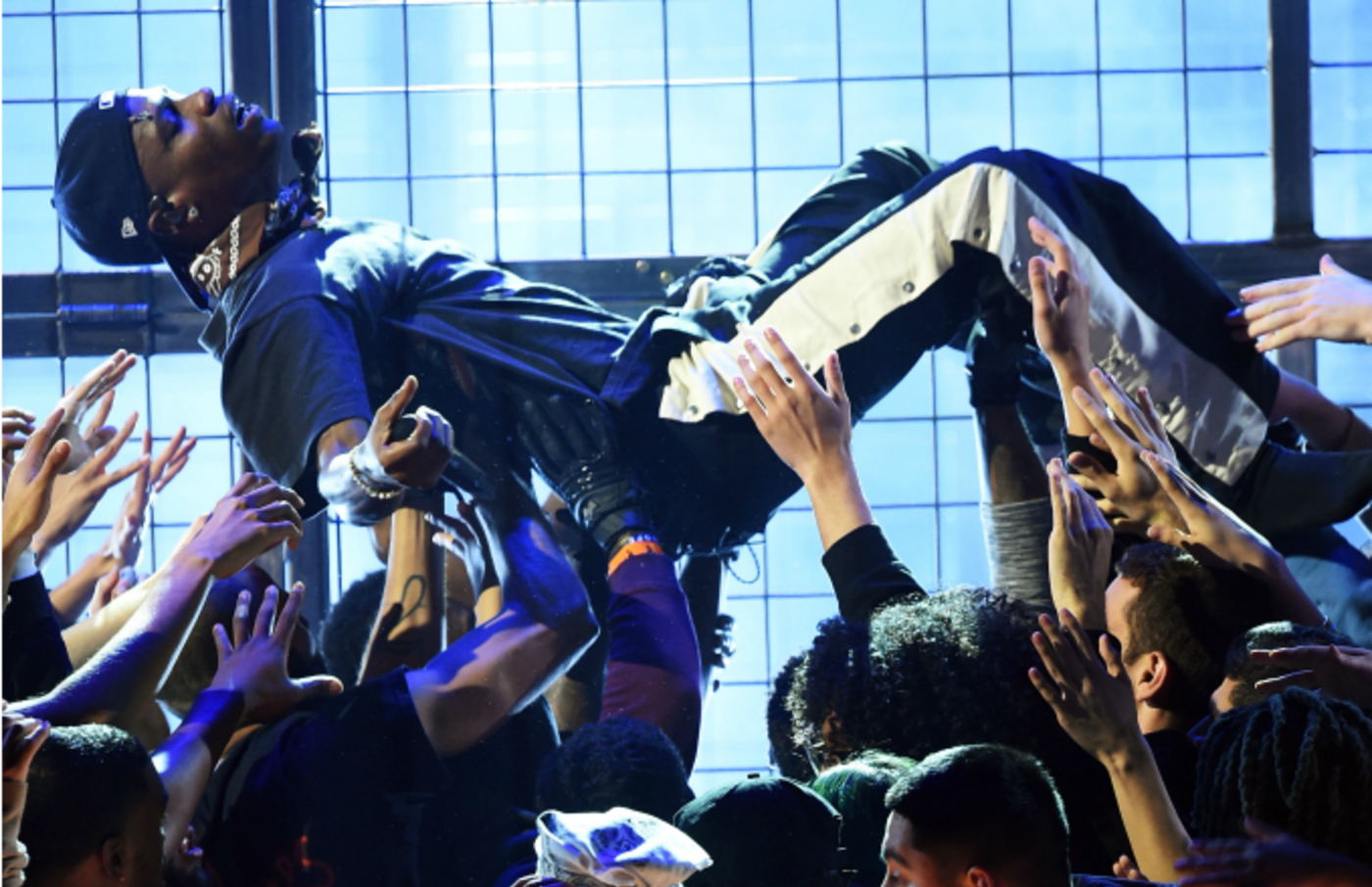 Travis Scott performs onstage during the 61st Annual GRAMMY Awards