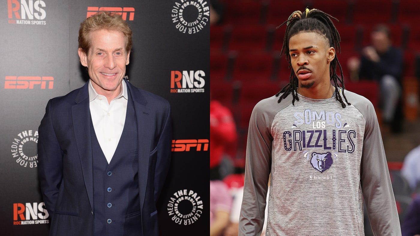 Skip Bayless and Ja Morant of the Memphis Grizzlies in a splice image