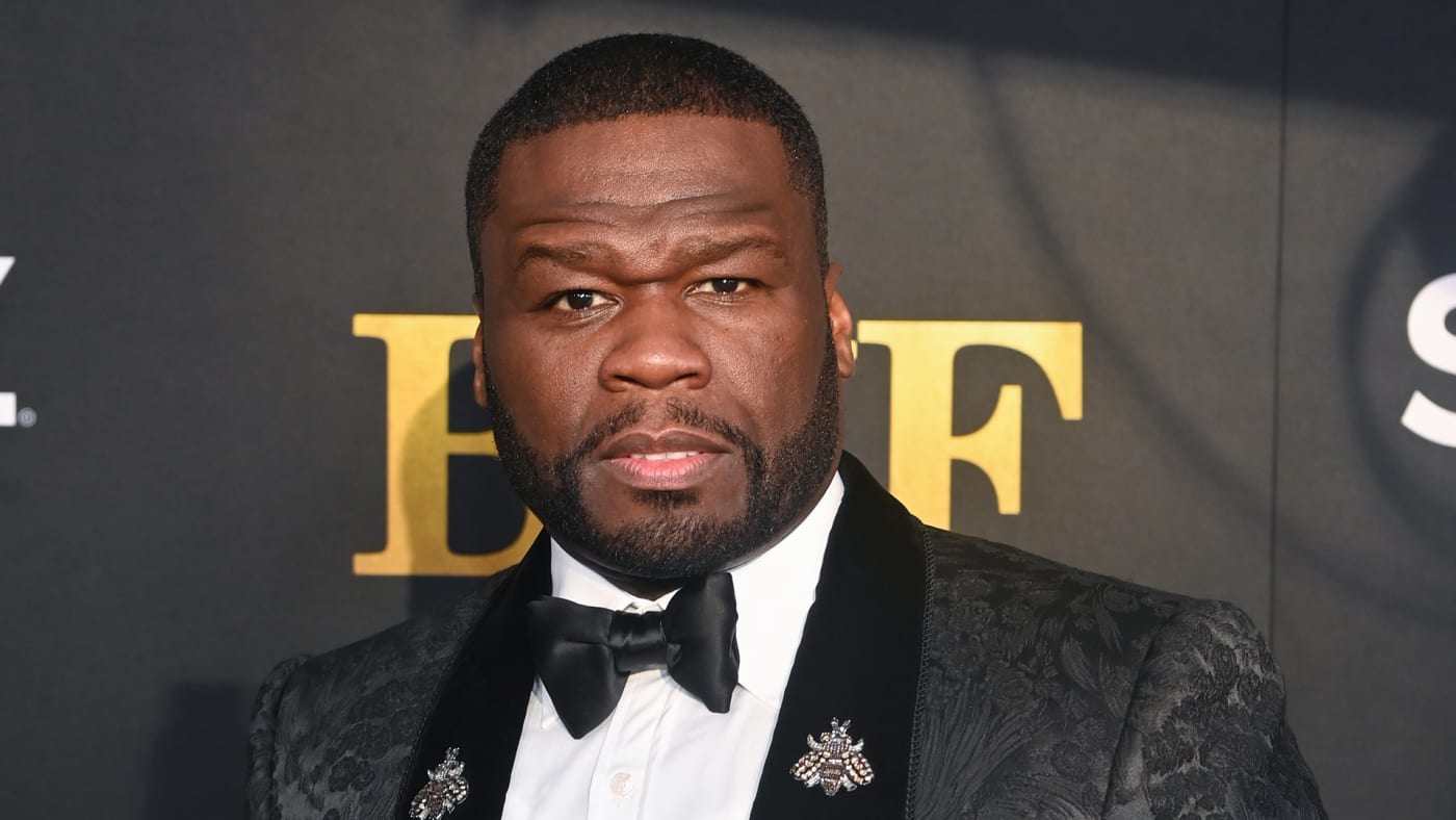 50 Cent on red carpet leaving starz