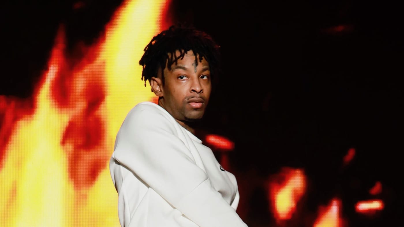 21 Savage performs during the Governors Ball 2021