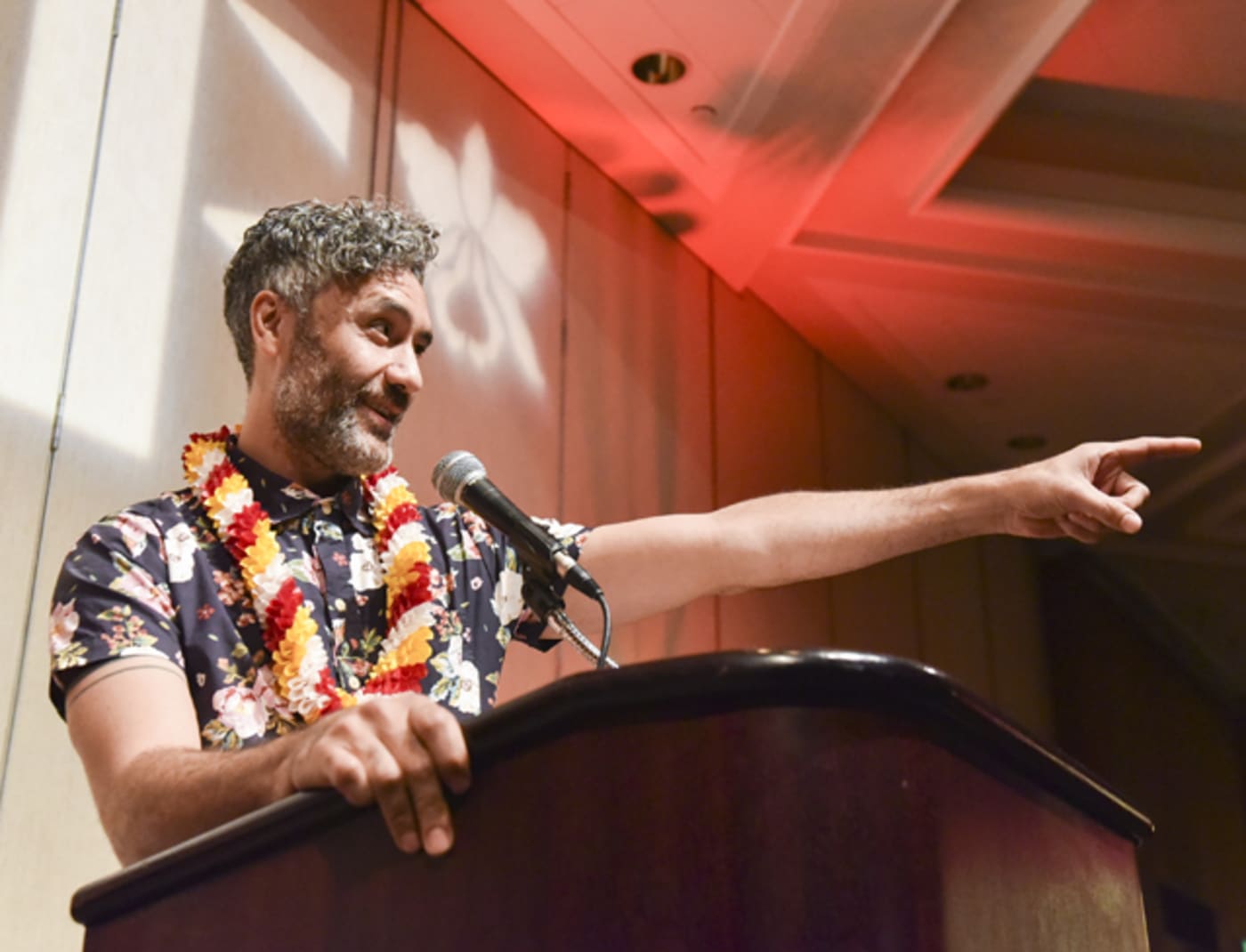 Taika Waititi speaks onstage at the 37th Annual Hawaii International Film Festival Gala