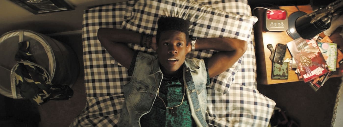 Malcom in bed ion the movie Dope.