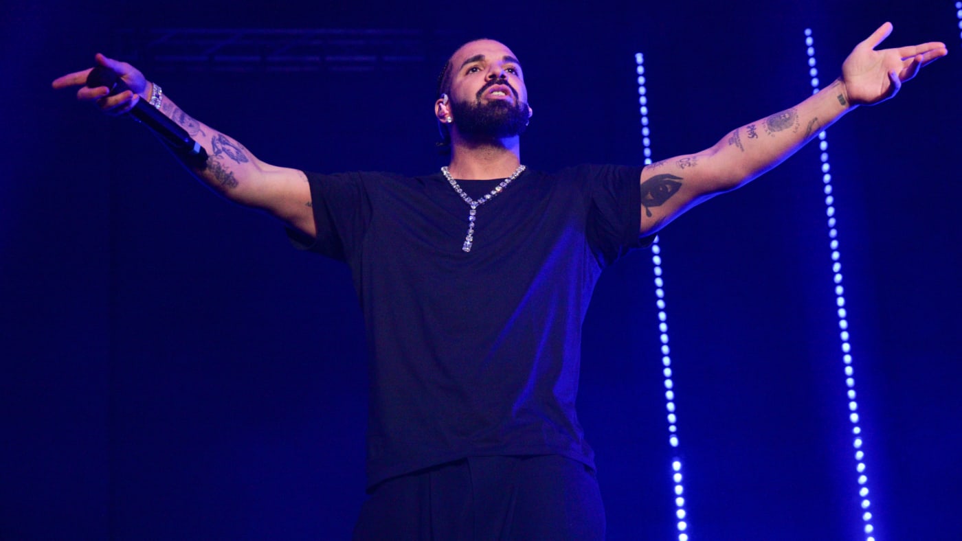 Drake is pictured performing live