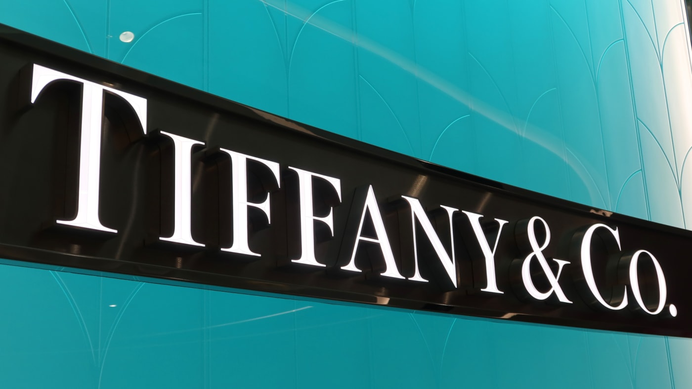 Tiffany and Co logo is pictured on a building