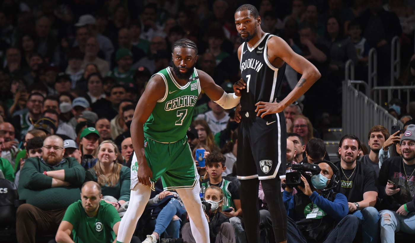 Jaylen Brown and Kevin Durant in the 2022 NBA Playoffs